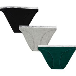 Calvin Klein 000qd5207e Panties 3 Units Black / Heather Grey / Turf L Women