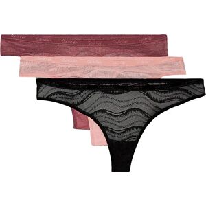 Calvin Klein 000qd5216e Thong 3 Units Black / Vintage Pink / Subdued S Women Calvin Klein 000qd5216e Thong 3 Units Black / Vintage Pink / Subdued S Women