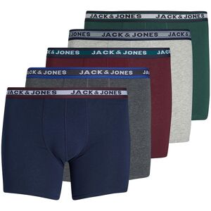 Jack & Jones Oliver Boxers 5 Units Dark Grey Melange / Detail Sea Moss / Port Royal / Navy Blazer / Light Grey Melange 4XL Men