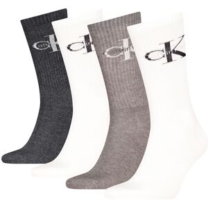 Calvin Klein 701235982 Crew Socks 4 Pairs Grey Melange / White UK 5.5-10.5 Men