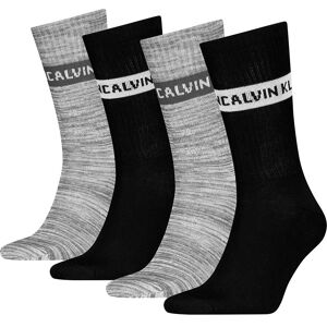 Calvin Klein 701235983 Crew Socks 4 Pairs Black / Grey Melange UK 5.5-10.5 Men
