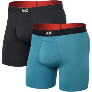 Saxx Underwear Multi-sport Mesh Brief Fly Boxers 2 Units Hydro Blue / Faded Black XS Men Saxx Underwear Multi-sport Mesh Brief Fly Boxers 2 Units Hydro Blue / Faded Black XS Men