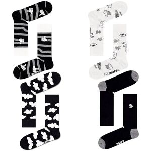 Happy Socks Hs1988 Socks 4 Pairs Black / White UK 7.5-11.5 Men,Women Happy Socks Hs1988 Socks 4 Pairs Black / White UK 7.5-11.5 Men,Women