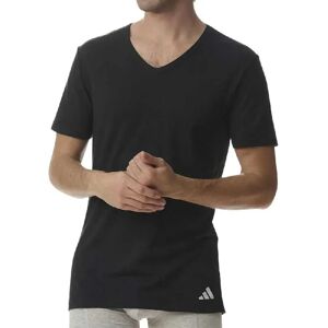 adidas Underwear Active Flex Cotton Short Sleeve V Neck Base Layer 2 Units Black / Black S Men adidas Underwear Active Flex Cotton Short Sleeve V Neck Base Layer 2 Units Black / Black S Men