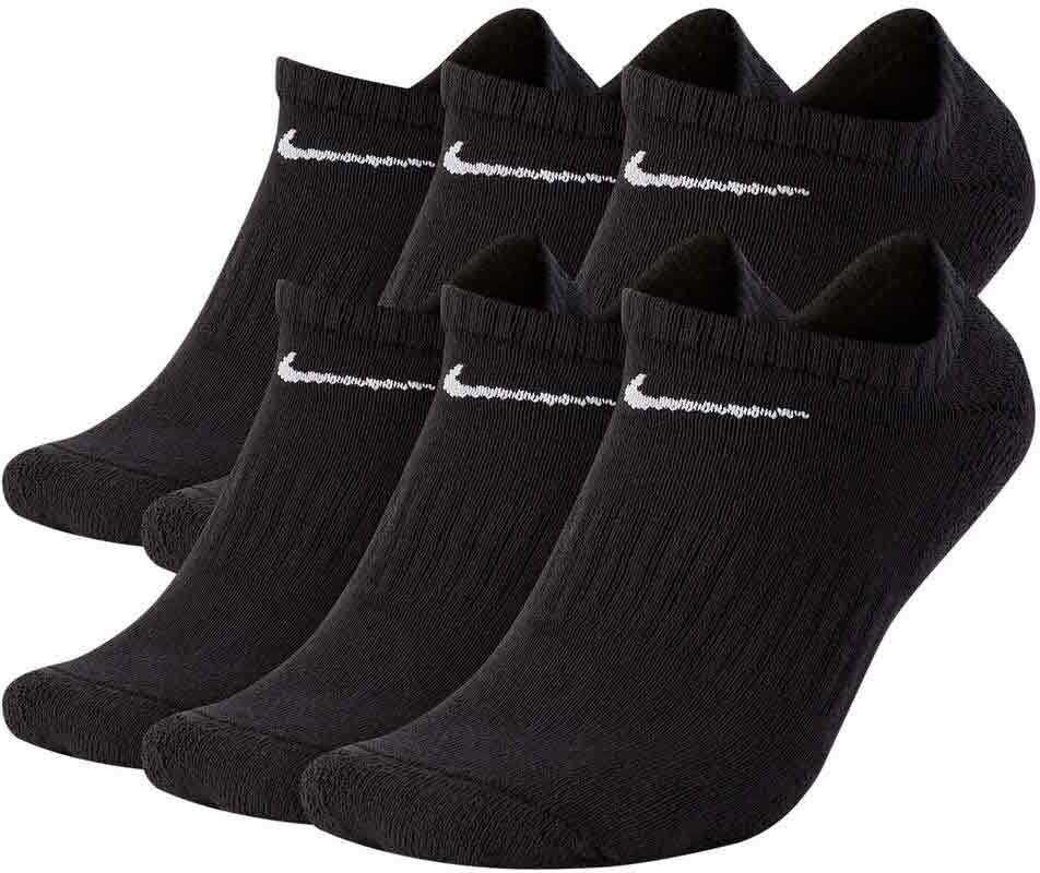 Nike Everyday Cushioned No Show Socks Black / White UK 8-11 Men