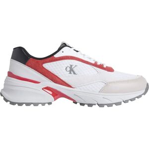 Calvin Klein Footwear Hike Runner Trainers Bright White / Grey / Flame Scarlet UK 7 Men Calvin Klein Footwear Hike Runner Trainers Bright White / Grey / Flame Scarlet UK 7 Men