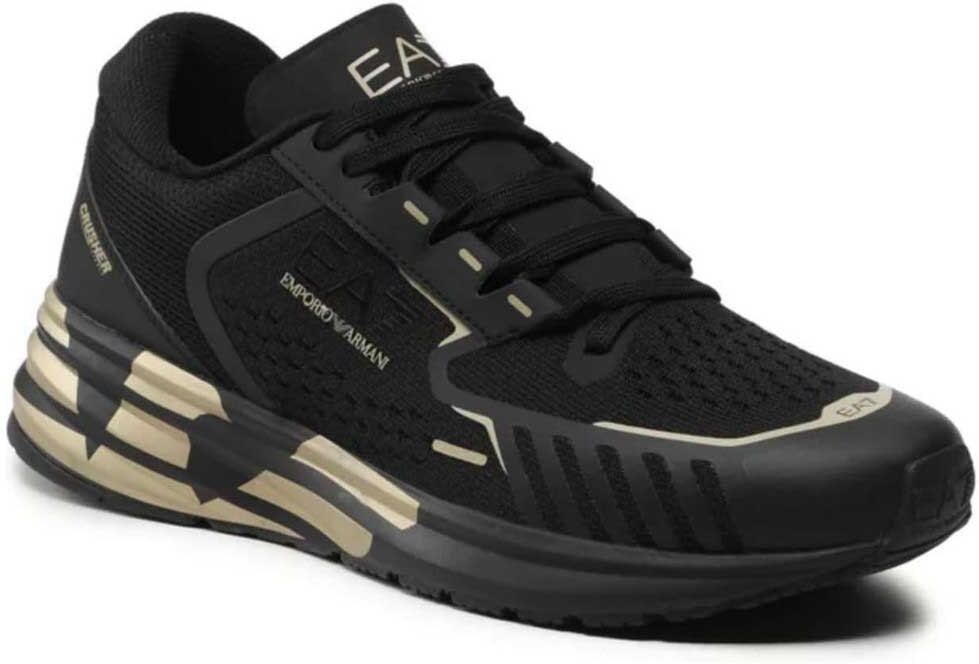 Ea7 Emporio Armani Crusher Distance Ref Trainers Triple Black / Gold UK 5.5 Men