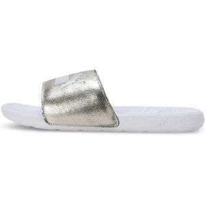 Puma Cool Cat 2.0 Metallic Shine Slides Gold / Silver / White UK 5 Women Puma Cool Cat 2.0 Metallic Shine Slides Gold / Silver / White UK 5 Women