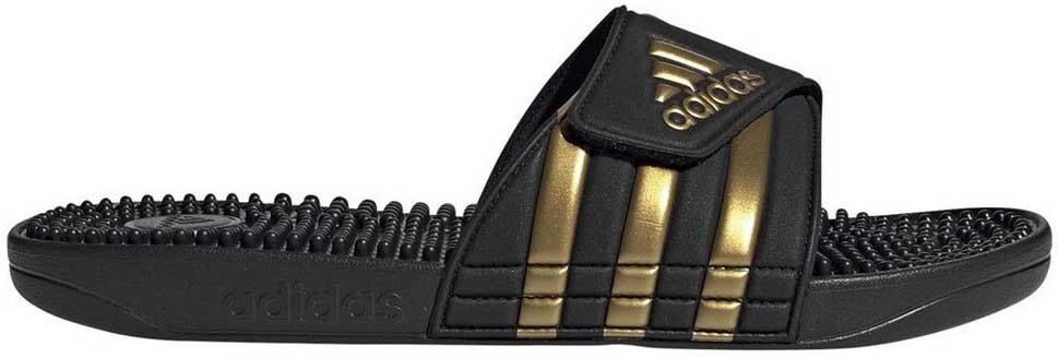 adidas Adissage Slides Core Black / Gold Metal / Core Black UK 8 Men,Women
