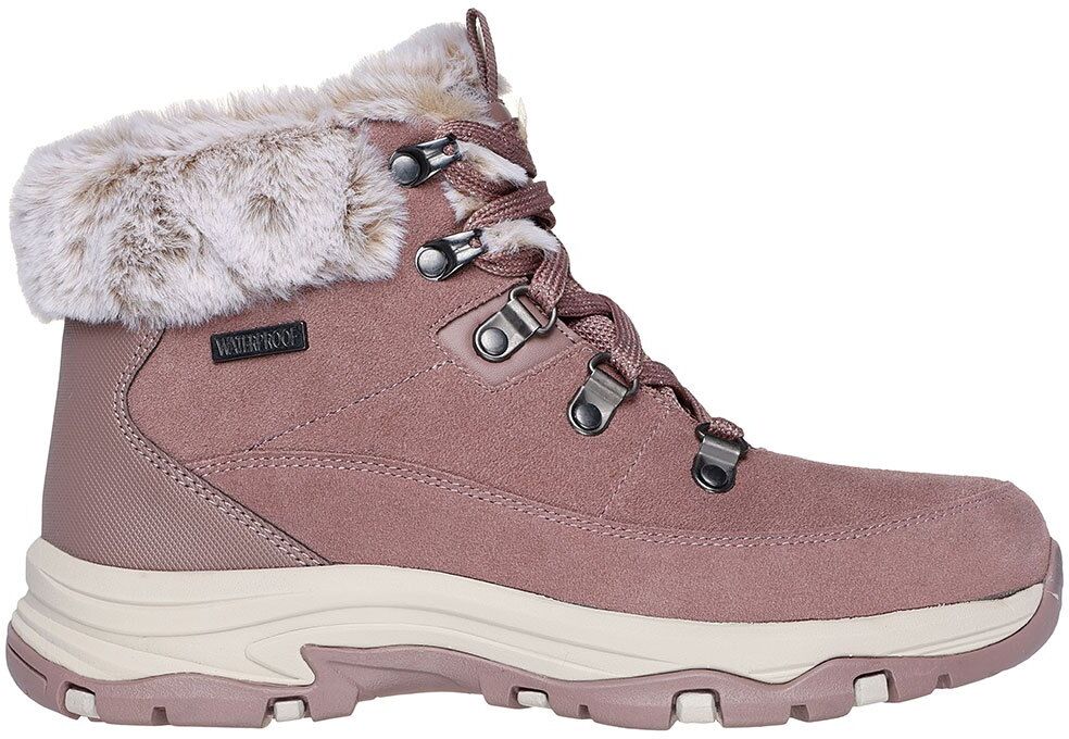 Skechers Trego Booties Mauve Suede / Duraleather / Faux Fur UK 6 Women