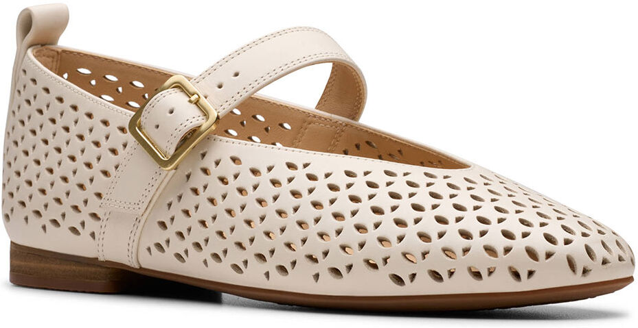 Clarks Shoes Fawna Jane Ballet Pumps Cream Leather UK 5 Women