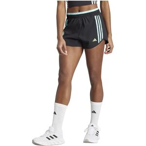 Adidas Own The Run 3 Stripes 4´´ Shorts Black / Flash Aqua L Women Adidas Own The Run 3 Stripes 4´´ Shorts Black / Flash Aqua L Women
