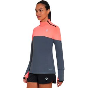 Macron Delia Half Zip Sweatshirt Medium Grey / Neon Coral S Women Macron Delia Half Zip Sweatshirt Medium Grey / Neon Coral S Women