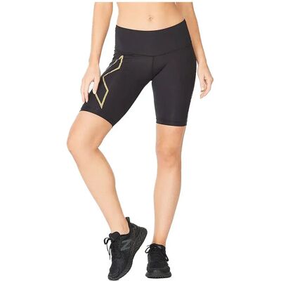2xu Light Speed Mid Rise Short Leggings Black / Gold Reflective XS Women 2xu Light Speed Mid Rise Short Leggings Black / Gold Reflective XS Women