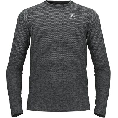 Odlo Crew Essential Seamless Long Sleeve T-shirt Grey Melange S Men Odlo Crew Essential Seamless Long Sleeve T-shirt Grey Melange S Men