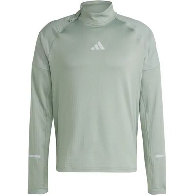 adidas Ultimate Hi Vis Reflective 1/2-Zip Top - Green - Running adidas Ultimate Hi Vis Reflective 1/2-Zip Top - Green - Running