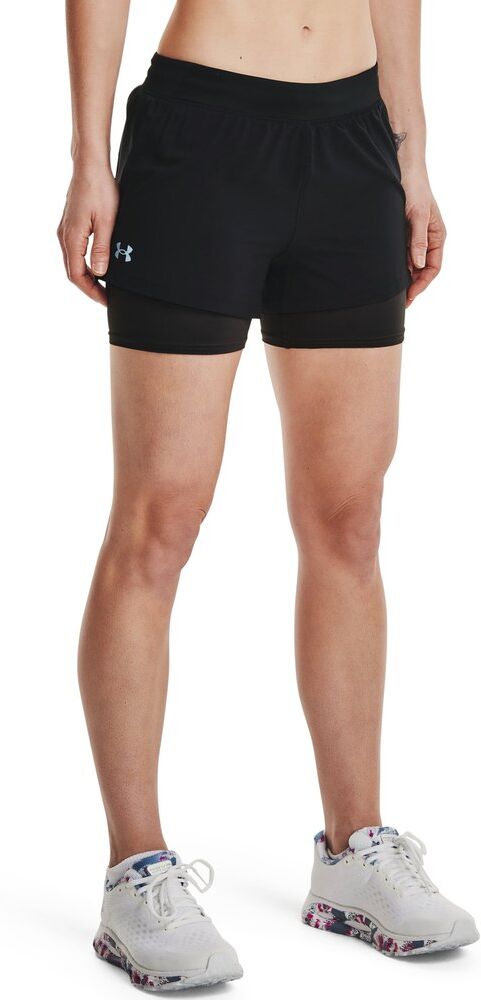Under Armour 2 In 1 Iso Chill Run Short Leggings Black / Black XL Women