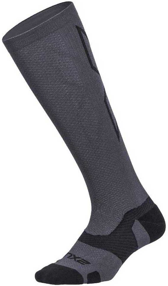 2xu Vectr Light Cushion 38- Long Socks 43 Cm Titanium / Black EU 38-41 1/2 Men,Women