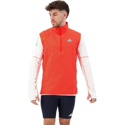 adidas Adizero Half-Zip Running Vest - Red - Lightweight, Breathable, Recycled adidas Adizero Half-Zip Running Vest - Red - Lightweight, Breathable, Recycled