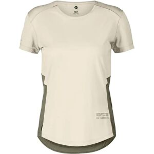 Scott Endurance Tech Short Sleeve T-shirt Cotton White / Hay Green S Women Scott Endurance Tech Short Sleeve T-shirt Cotton White / Hay Green S Women