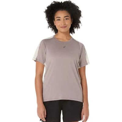 Asics Fujitrail Elite Short Sleeve T-shirt Rainstorm Grey / Cream L Women Asics Fujitrail Elite Short Sleeve T-shirt Rainstorm Grey / Cream L Women