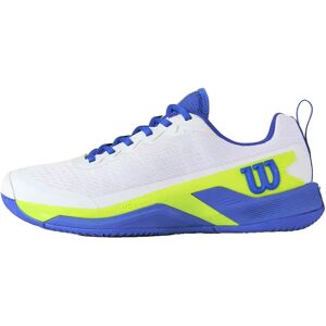 Wilson Rush Pro 4.5 All Court Shoes White / Amparo Blue / Safety Yellow UK 11 Wilson Rush Pro 4.5 All Court Shoes White / Amparo Blue / Safety Yellow UK 11