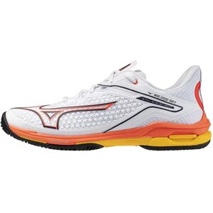 Mizuno Wave Exceed Tour 6 Ac All Court Shoes White / Fiery Coral 2 / Citrus UK 9.5 Mizuno Wave Exceed Tour 6 Ac All Court Shoes White / Fiery Coral 2 / Citrus UK 9.5
