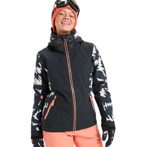 Roxy Freejet Jacket True Black Big Flower L Women Roxy Freejet Jacket True Black Big Flower L Women