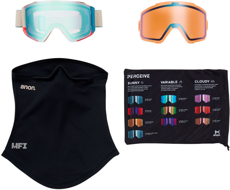 Anon Sync+lens+mfi Face Mask Ski Goggles Oat Perceive Variable Blue/CAT2 Men,Women