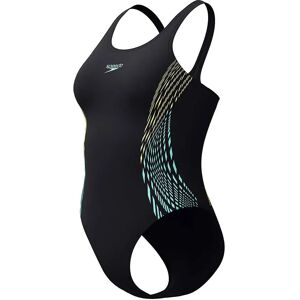 Speedo Placement Muscleback Swimsuit Hyper Yellow UK 32 Women Speedo Placement Muscleback Swimsuit Hyper Yellow UK 32 Women