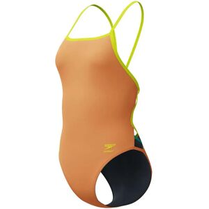 Speedo Fl Solid Tri Back Swimsuit Summer Orange / Hyper Yellow UK 30 Women Speedo Fl Solid Tri Back Swimsuit Summer Orange / Hyper Yellow UK 30 Women