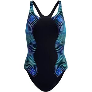 Speedo Print Medalist Swimsuit Anthracite UK 36 Women Speedo Print Medalist Swimsuit Anthracite UK 36 Women