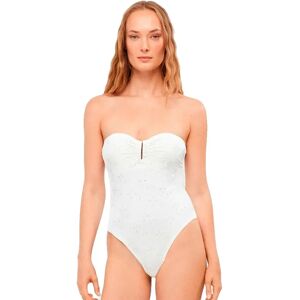 Gisela Bandeau Embroidered Fabric Swimsuit White S Women Gisela Bandeau Embroidered Fabric Swimsuit White S Women