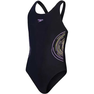 Speedo Placmement Muscleback Swimsuit Black / Sweet Purple / Lemon Drizzle 7-8 Years Girls Speedo Placmement Muscleback Swimsuit Black / Sweet Purple / Lemon Drizzle 7-8 Years Girls
