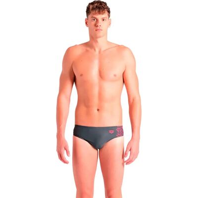 Arena Kikko V Swimming Brief Asphalt / Red FR 105 Men Arena Kikko V Swimming Brief Asphalt / Red FR 105 Men