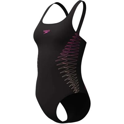 Speedo Placement Muscleback Swimsuit Anthracite UK 32 Women Speedo Placement Muscleback Swimsuit Anthracite UK 32 Women