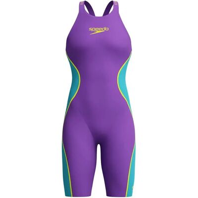 Speedo Fastskin Lzr Pure Intent 2.0 Open Back Competition Swimsuit Galaxy Grape / Mayan Blue / Hyper Yellow UK 24 Women Speedo Fastskin Lzr Pure Intent 2.0 Open Back Competition Swimsuit Galaxy Grape / Mayan Blue / Hyper Yellow UK 24 Women
