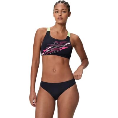 Speedo Medley Logo V-back Bikini Anthracite / Pale Clover UK 34 Women Speedo Medley Logo V-back Bikini Anthracite / Pale Clover UK 34 Women
