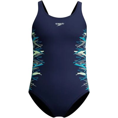 Speedo Placement Muscleback Swimsuit Peacoat / Pale Clover 7-8 Years Girls Speedo Placement Muscleback Swimsuit Peacoat / Pale Clover 7-8 Years Girls