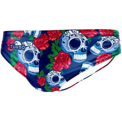 Turbo Roses & Skulls Multicolor Swim Brief - Water Polo & Swimming Turbo Roses & Skulls Multicolor Swim Brief - Water Polo & Swimming