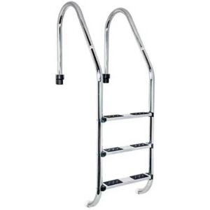 Qp Standard Pool Ladder - 3 Non-slip Steps - Silver - Pool Ladder Qp Standard Pool Ladder - 3 Non-slip Steps - Silver - Pool Ladder