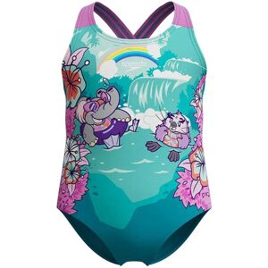 Speedo Learn To Swim Printed Crossback Swimsuit Neon Violet 6 Years Girls Speedo Learn To Swim Printed Crossback Swimsuit Neon Violet 6 Years Girls