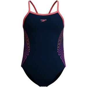 Speedo Girls Swimsuit - Muscleback, Blue & Pink - Sports Speedo Girls Swimsuit - Muscleback, Blue & Pink - Sports