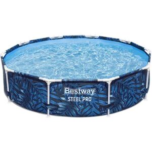 Bestway Steel Pro Tropical Leaf Ø 305x66 Cm Steel Round Frame Above Ground Pool Blue 4062 Liters unisex Bestway Steel Pro Tropical Leaf Ø 305x66 Cm Steel Round Frame Above Ground Pool Blue 4062 Liters unisex