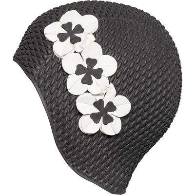 Aquafeel Flowers Rubber Swimming Cap Black One Size unisex Aquafeel Flowers Rubber Swimming Cap Black One Size unisex