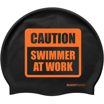 BuddySwim CSW Orange Black Swim Cap BuddySwim CSW Orange Black Swim Cap