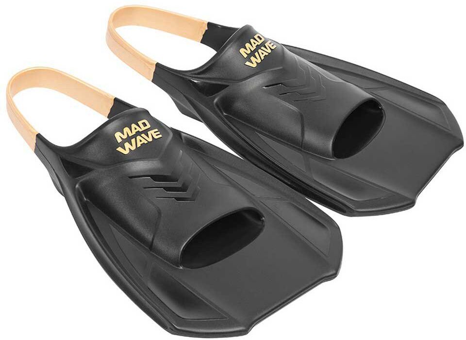 Madwave Open Heel Training Junior Swimming Fins Black UK 2-4 unisex