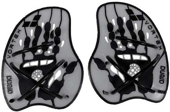 Arena Vortex Swimming Paddles Silver / Black L unisex