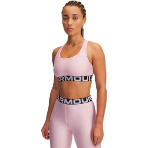 Under Armour Heatgear Branded Medium Support Sports Top Prime Pink / White M Women Under Armour Heatgear Branded Medium Support Sports Top Prime Pink / White M Women
