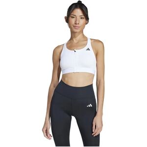 Adidas Powerreact Zip Medium Impact Sports Bra White / Black / Onix S Women Adidas Powerreact Zip Medium Impact Sports Bra White / Black / Onix S Women